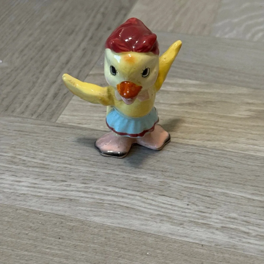 Vintage Anthropomorphic Duck Figurine Japan Hand Painted Collectible Bird‎